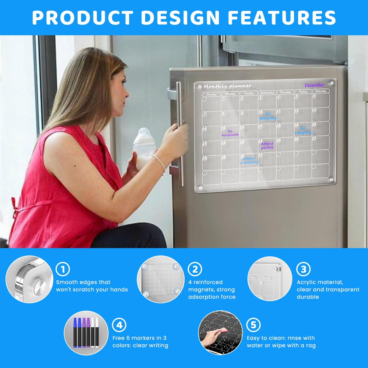 Climberty Magnetic Board for Fridge, 16 Climberty Magnetic Board for Fridge, 16